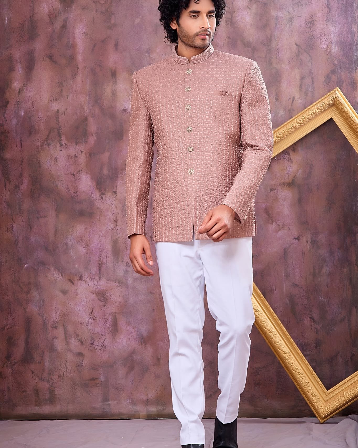 Elegant Light Brown Jodhpuri Suit for Men
